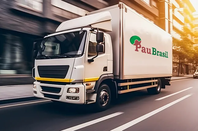 Caminhão da Pau Brasil para entrega própria e segura